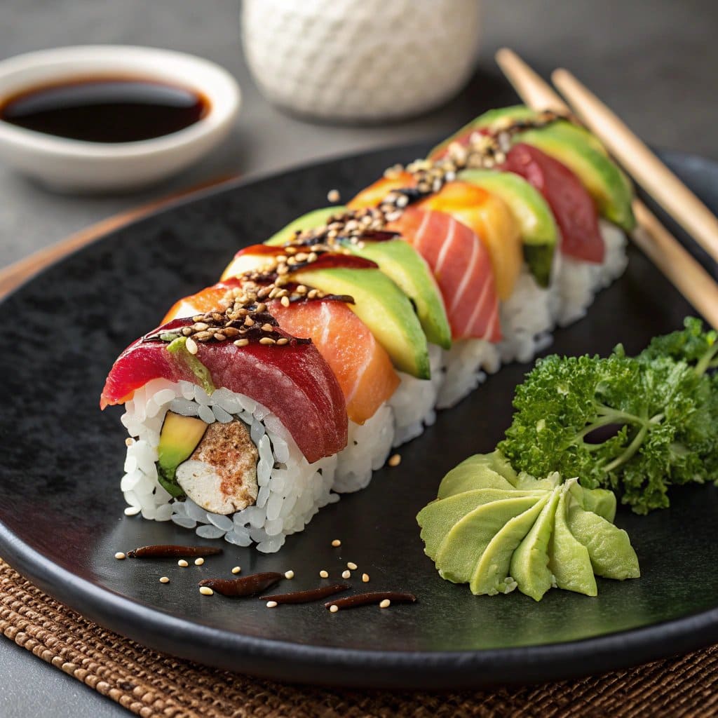 the difference between rainbow roll and dragon roll