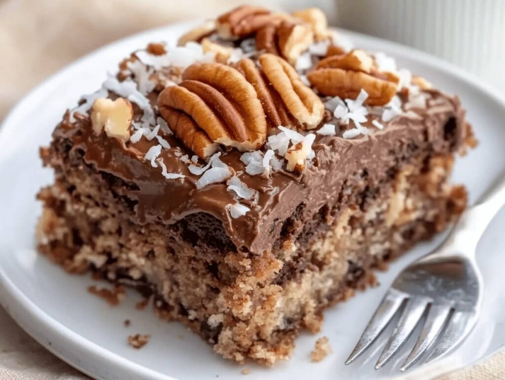 German Chocolate Poke Cake